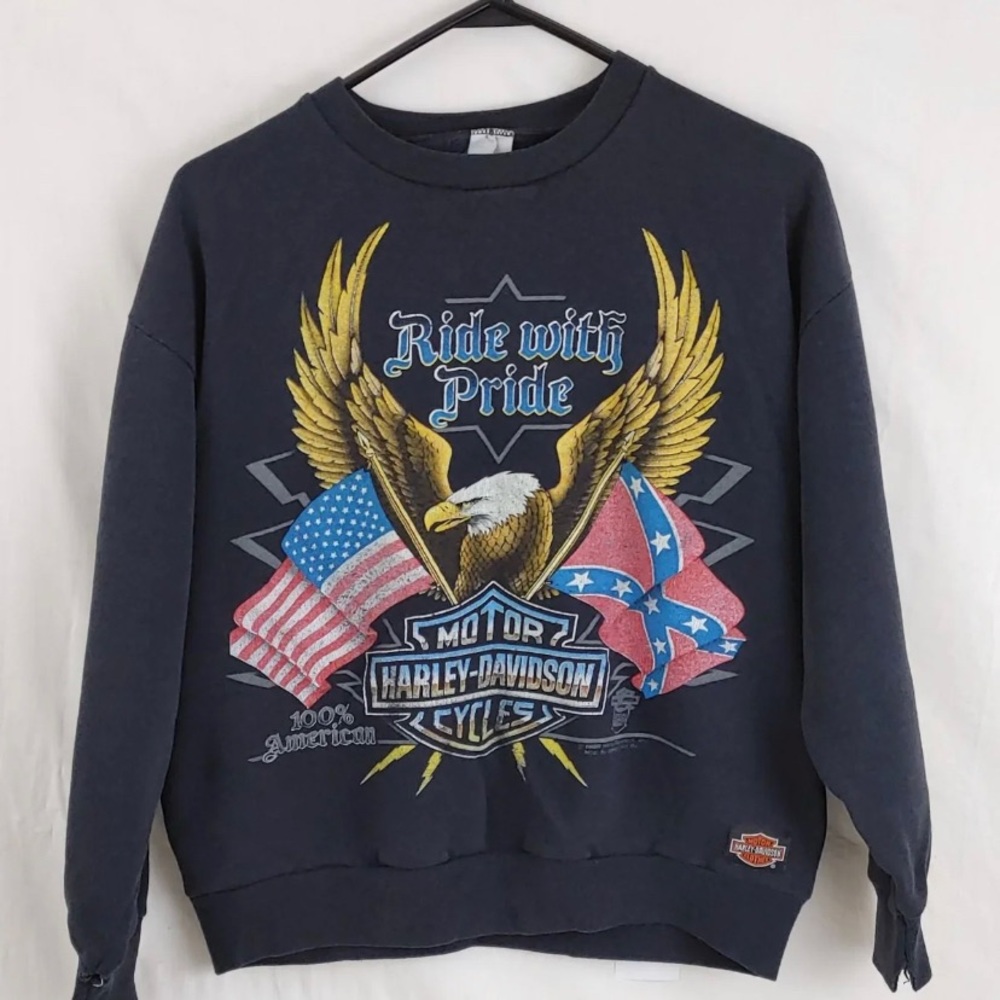 Navy blue Harley Davidson sweatshirt